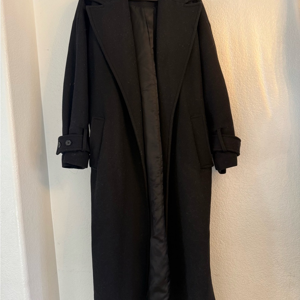 Zara Wool Wrap Coat - Picture 2 of 5